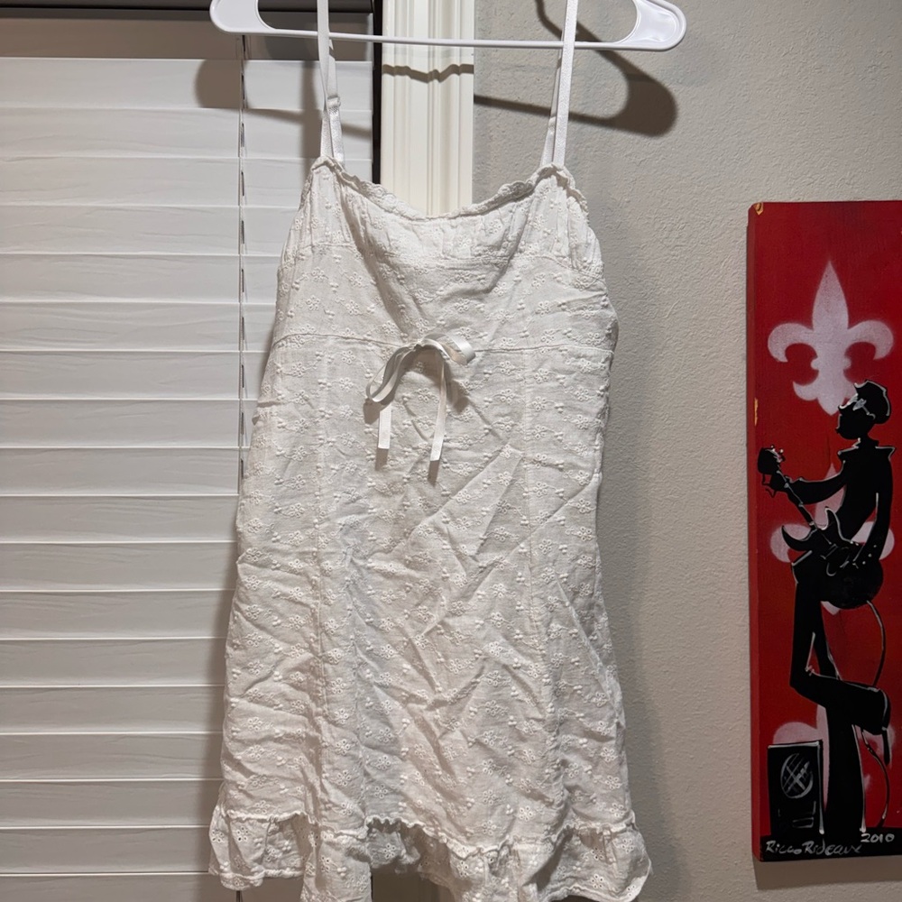 White Eyelet Sundress with Bow